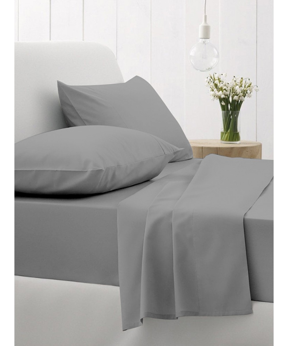 Fitted sheet Cotton Feelings with elastic 107 Dark Gray Single (100x200 30)