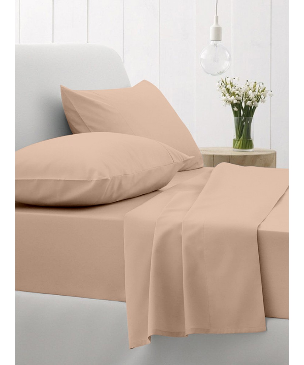 Fitted sheet Cotton Feelings with elastic 110 Beige Single (100x200 30)