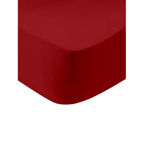 Κατωσέντονο Cotton Feelings με λάστιχο 113 Red Ημίδιπλο (120x200 30)