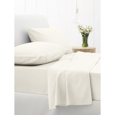 Fitted sheet Cotton Feelings with rubber 100 White Double (160x200 30)