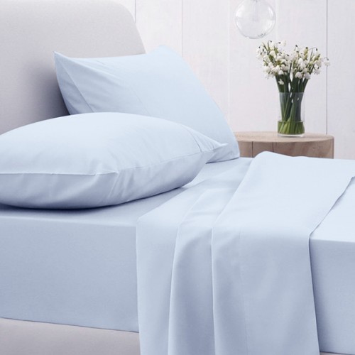Fitted sheet Cotton Feelings with elastic 103 Light Blue Double (160x200 30)