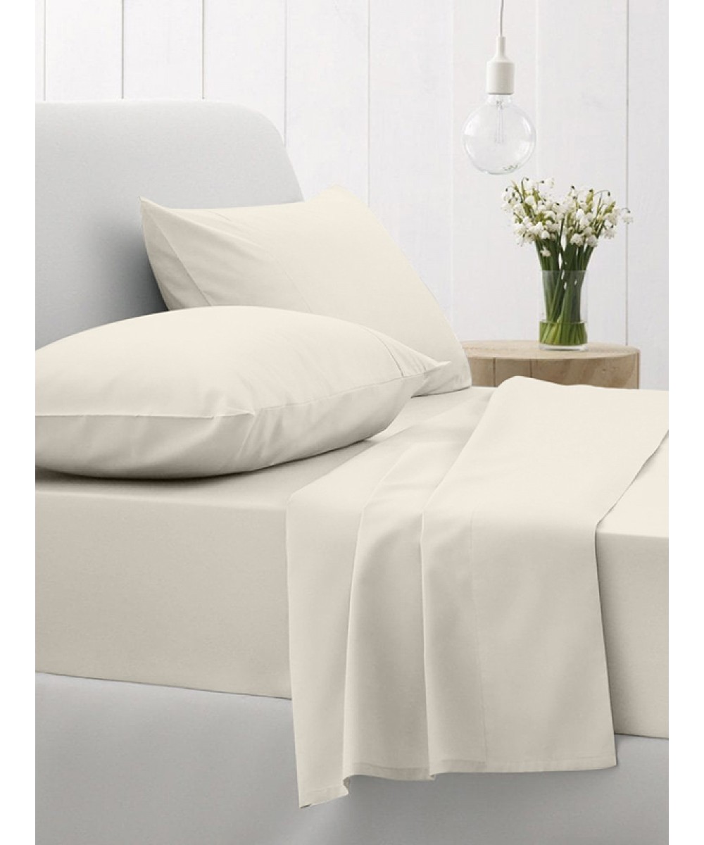 Cotton Feelings fitted sheet with rubber 108 Ecru Double (160x200 30)
