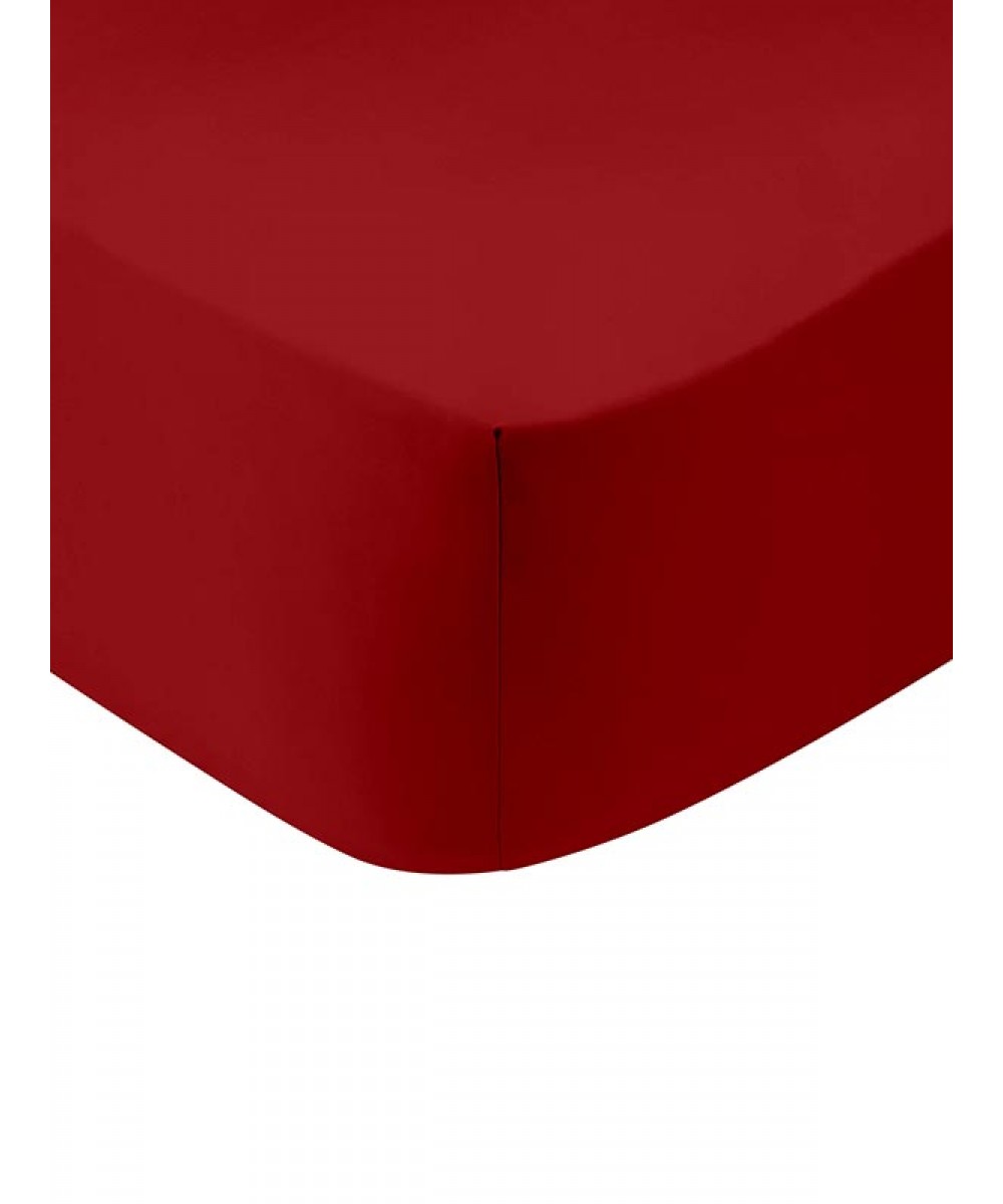 Κατωσέντονο Cotton Feelings με λάστιχο 113 Red Υπέρδιπλο (180x200 30)