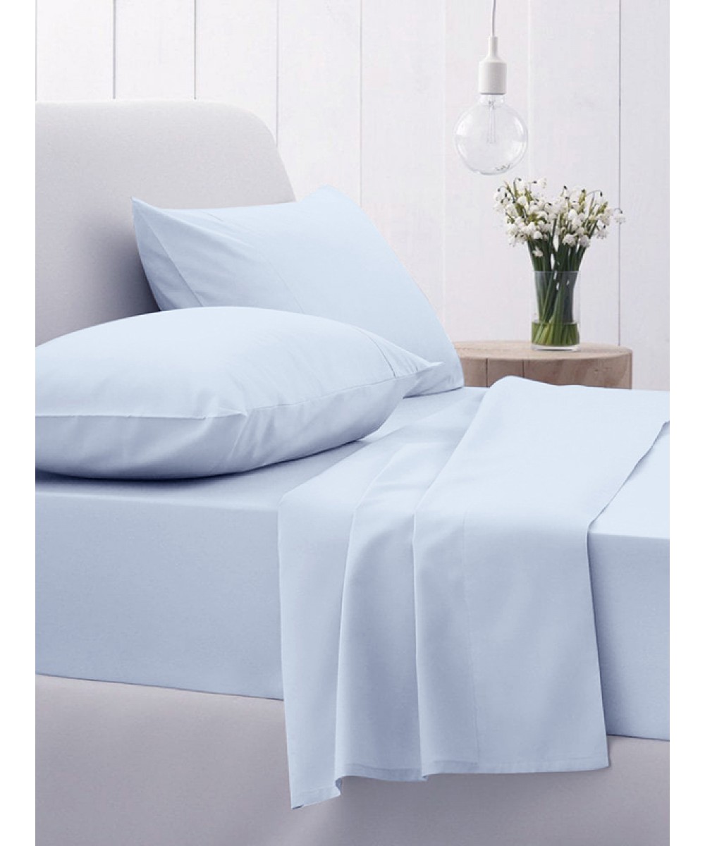 Σεντόνι Cotton Feelings φλατ 103 Light Blue Μονό (165x270)