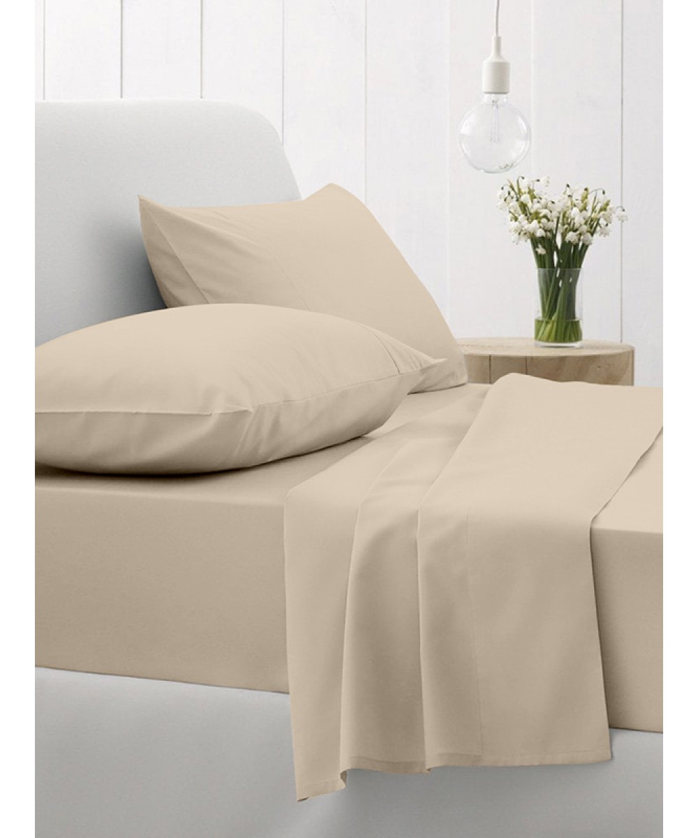 Cotton Feelings flat sheet 109 Sand Single (165x270)