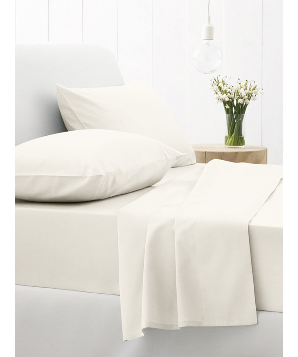 Sheet Set Cotton Feelings 100 White Single (165x270)