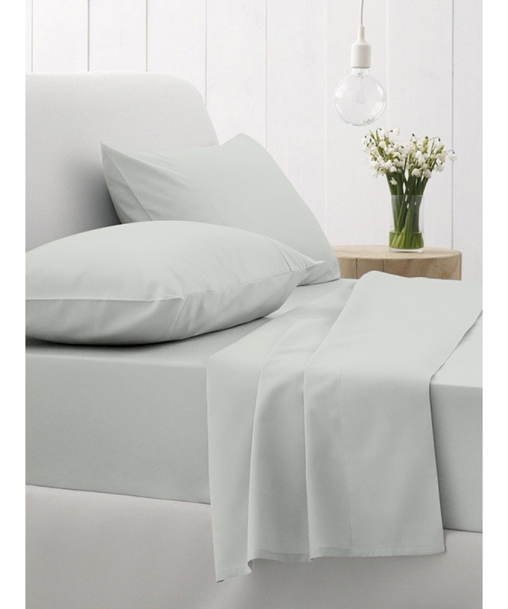 Sheet Set Cotton Feelings 106 Light Gray Single (165x270)