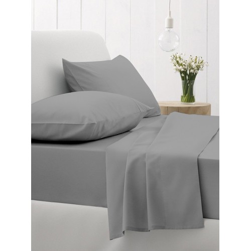 Sheet set Cotton Feelings 107 Dark Gray Single with elastic (105x205 30)