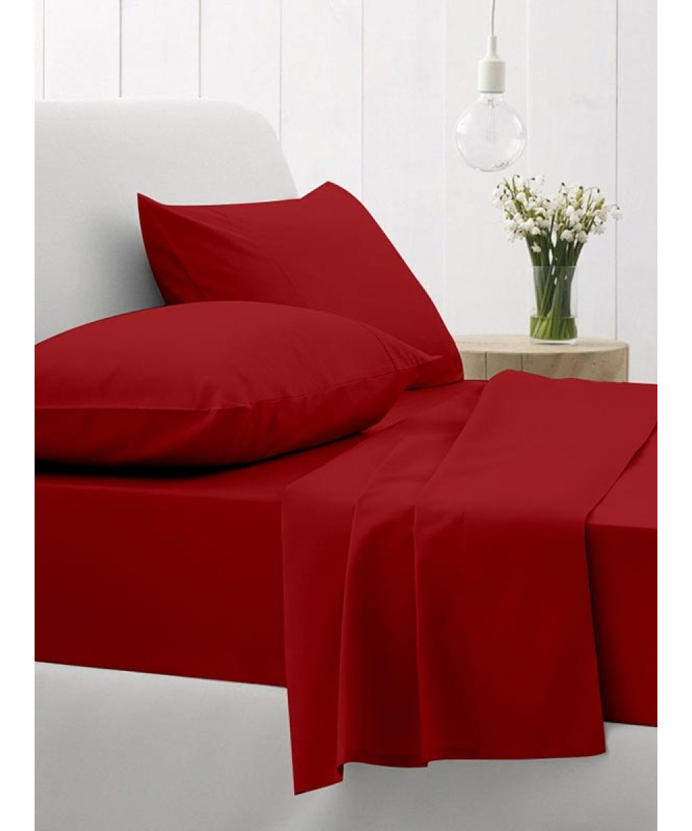 Sheet set Cotton Feelings 113 Red Single with elastic (105x205 30)