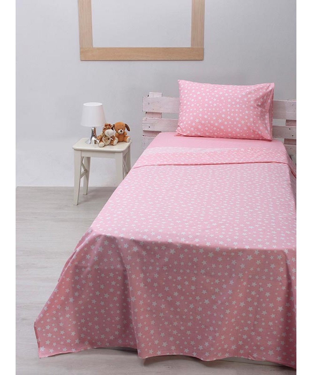 Sheet set cotton feelings 22 Pink Single with elastic (105x205 30)