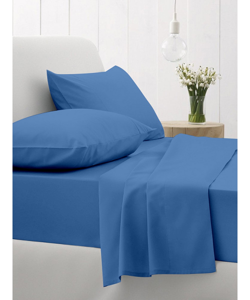 Sheet Set Cotton Feelings 104 Blue Double with elastic (150x205 30)