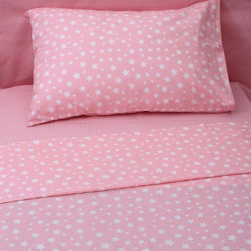 Cotton Feelings crib sheet set 22 Pink Cot
