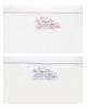 Embroidered cot sheets Panda 02 Blue Cot