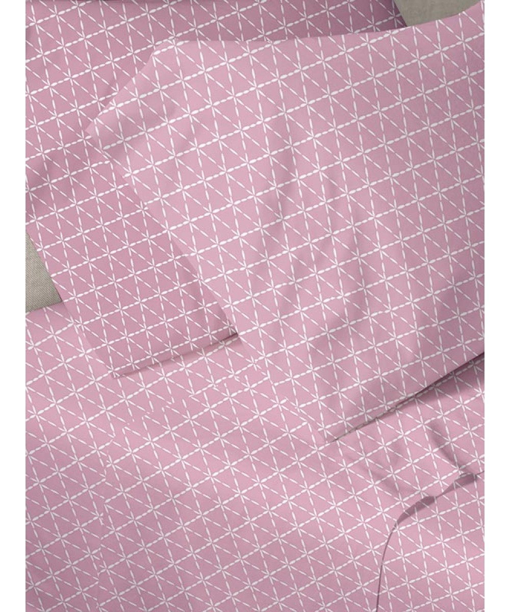 Σετ Σεντόνια Menta Εμπριμέ 940 Pink Μονο (160x250)