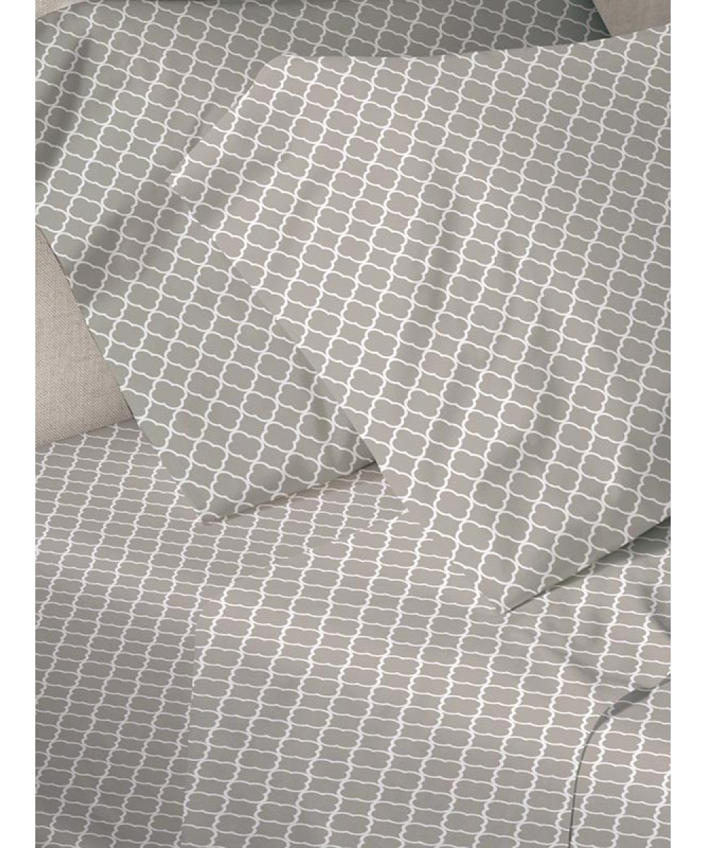 Menta Printed Sheet Set 530 Gray Double (200x250)