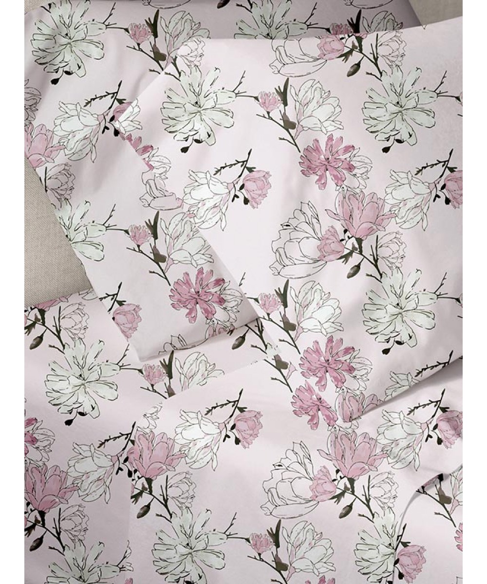 Menta Printed Sheet Set 070 Pink Super Double (220x250)