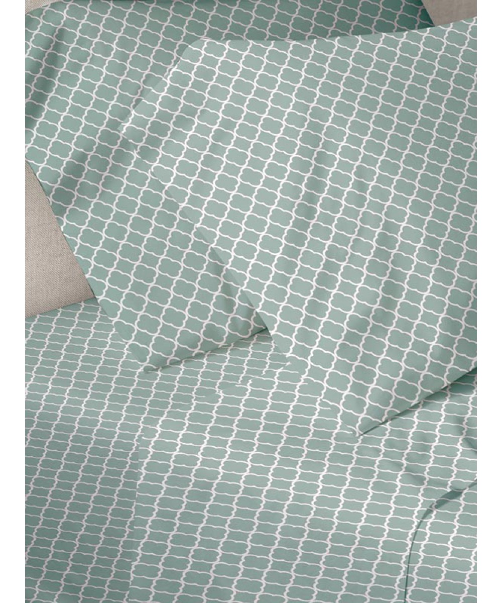 Menta Printed Sheet Set 530 Aqua Super Double (220x250)