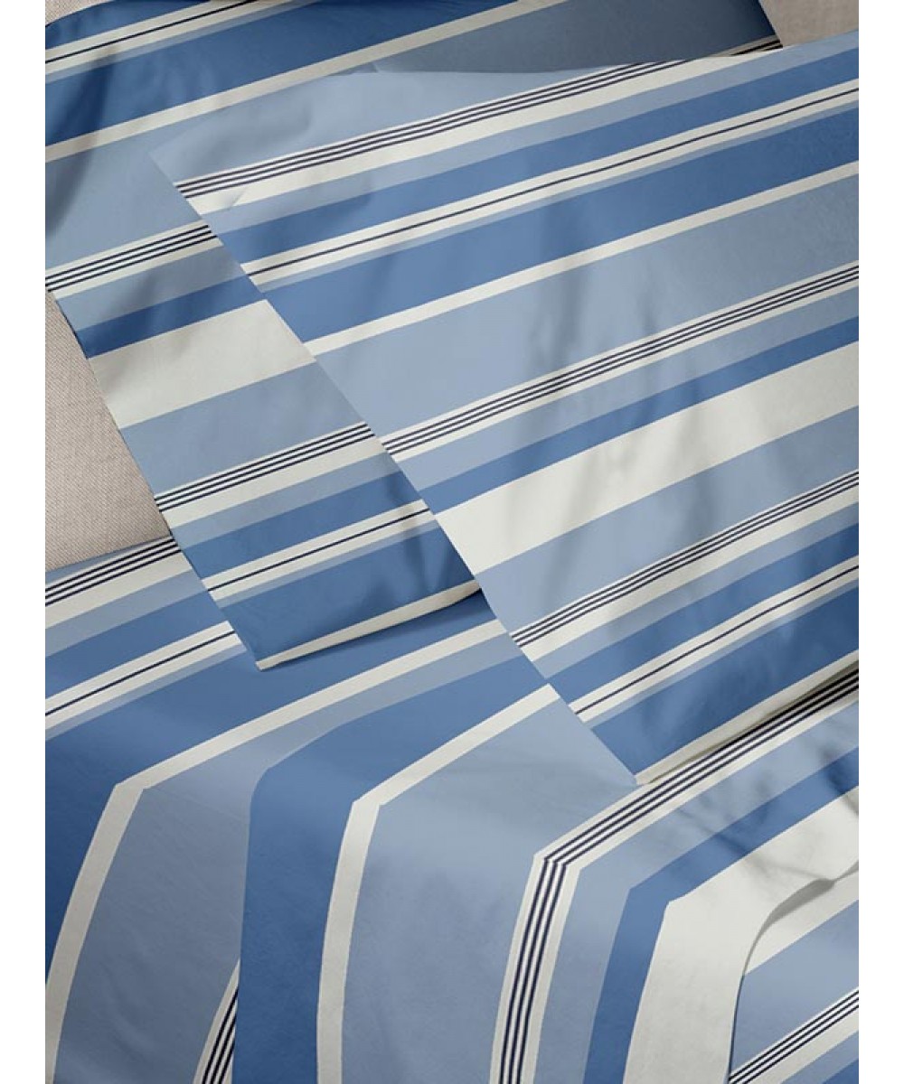 Menta Printed Sheet Set 550 Blue Super Double (220x250)