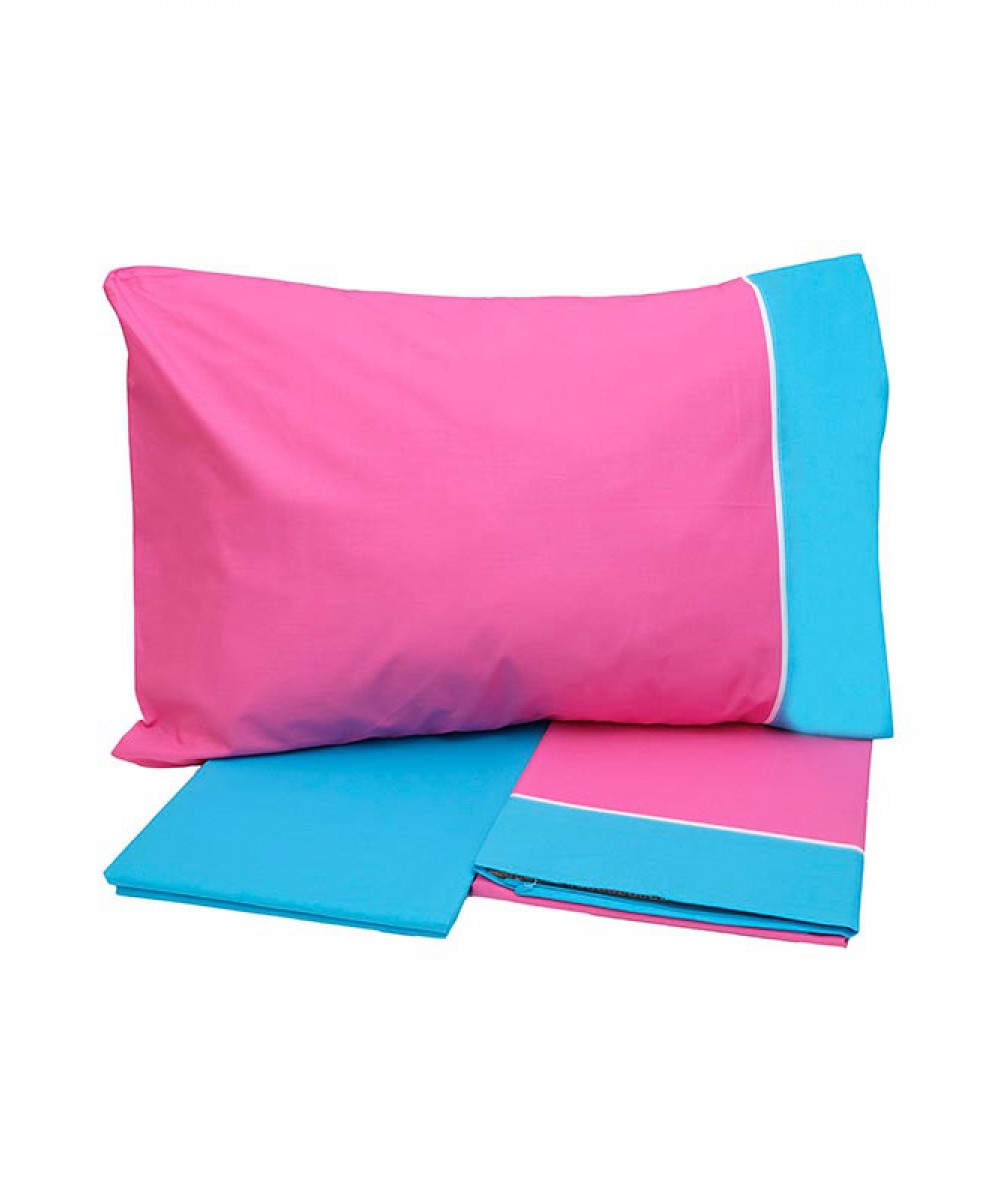 Cotton Feelings Printed Sheet Set 2215 Fuchsia Single (160x260)