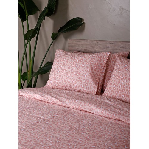 Sheet set Cotton Feelings 2044 Pink Single with elastic (105x205 30)