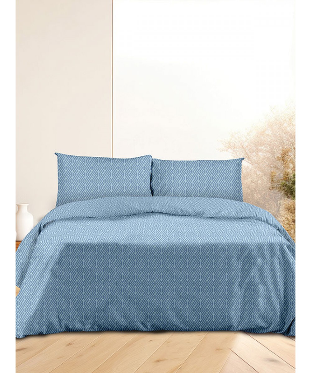 Flannel Sheet Set 2042 Blue Single (160x260)