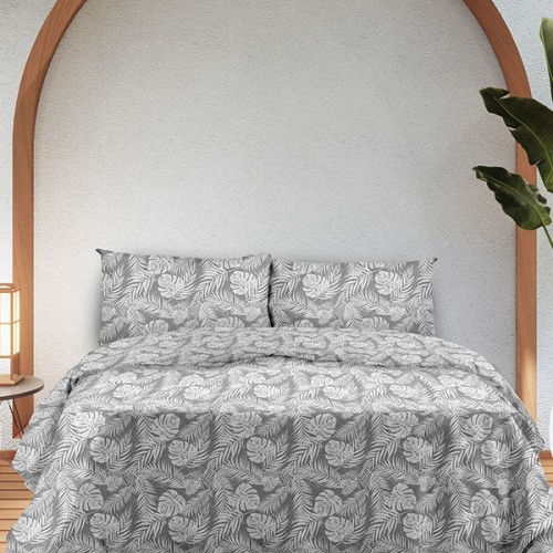Flannel Sheet Set 3038 Gray Single (160x260)