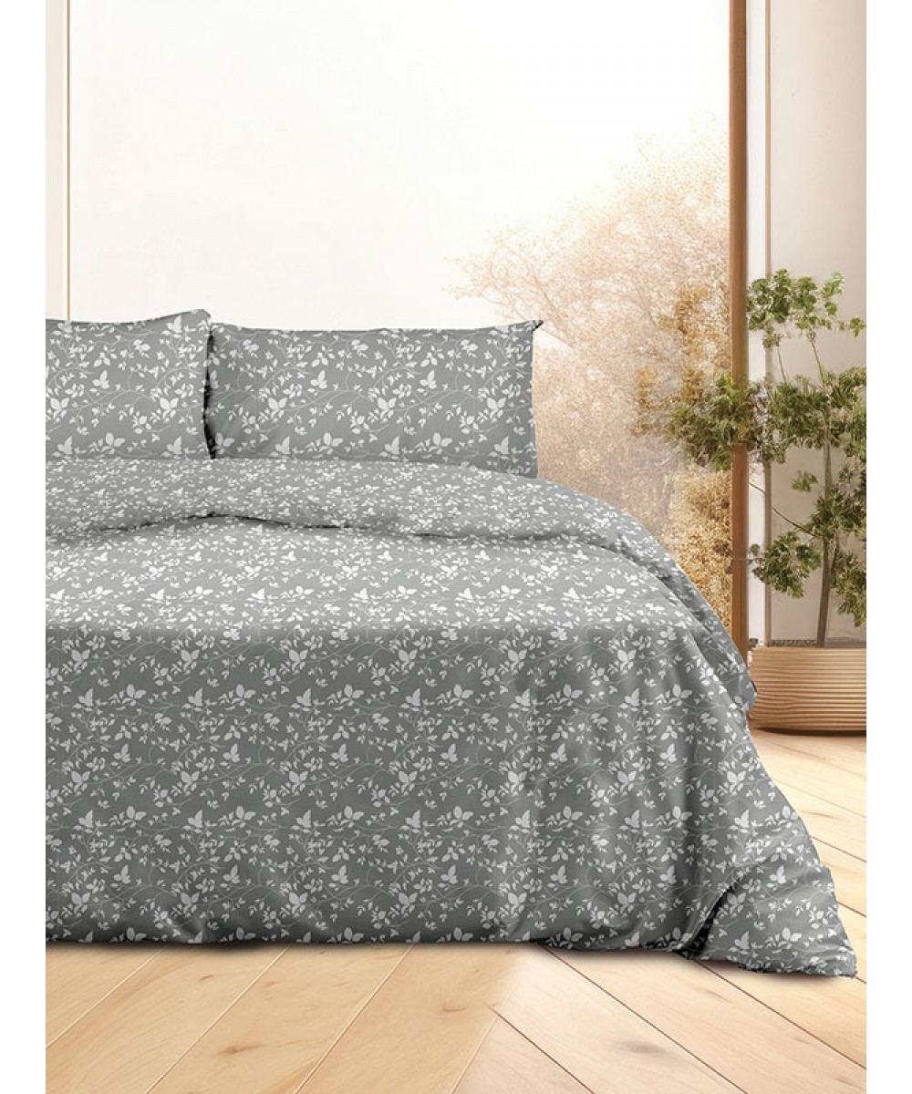 Σετ Σεντόνια Flannel 040 Grey Υπέρδιπλη (230x250)