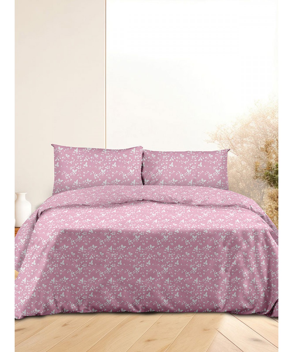 Flannel Sheet Set 040 Pink Single with elastic (105x205 30)