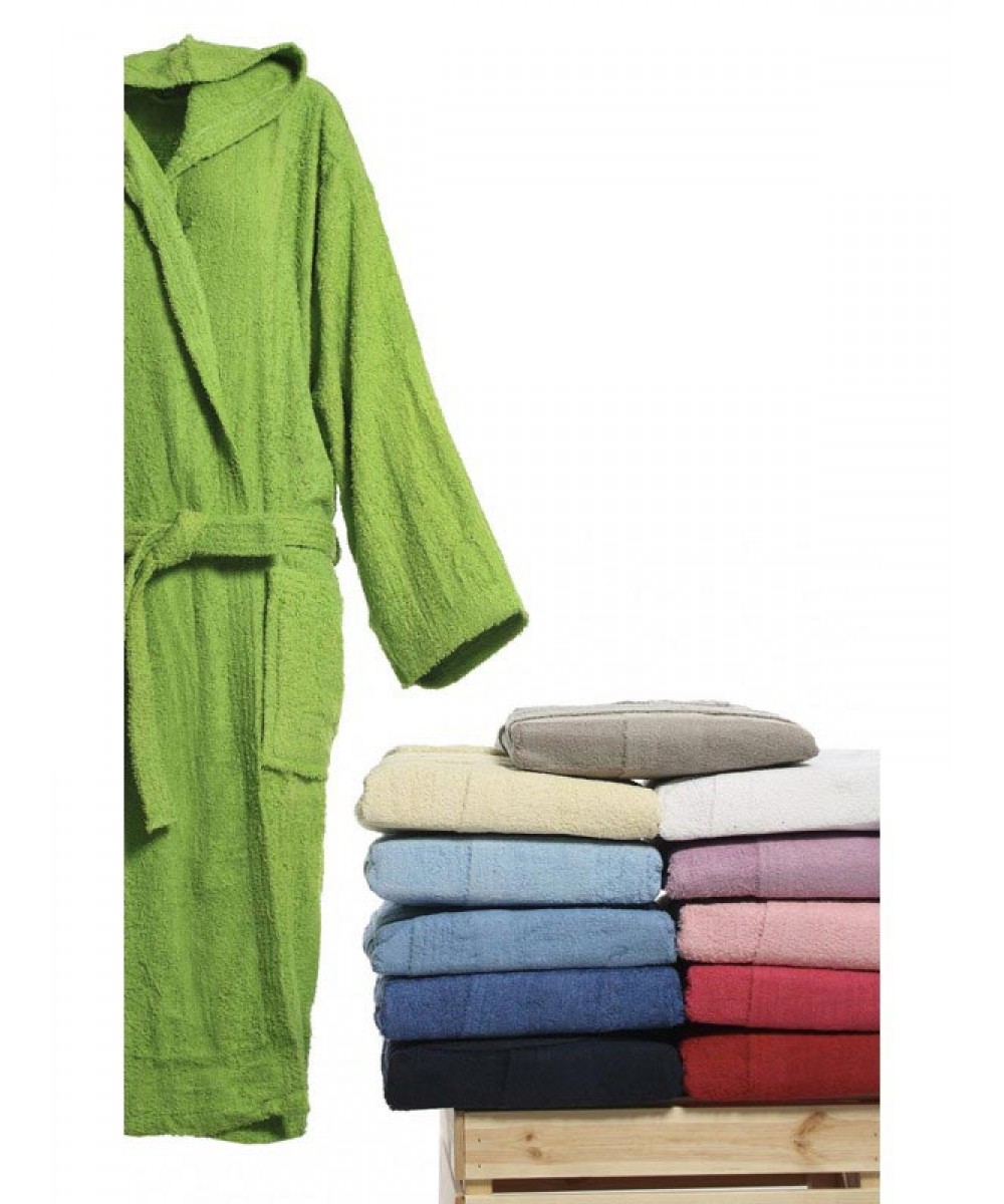 Green colored bathrobe
