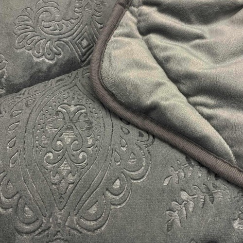 QUILT ROYAL EMBOSSED SINGLE GRAY 160X215 LINEAHOME