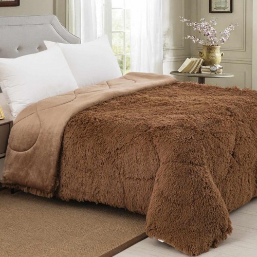 QUILT QUILT HAIRY MOCHA ONLY 160X210 LINEAHOME