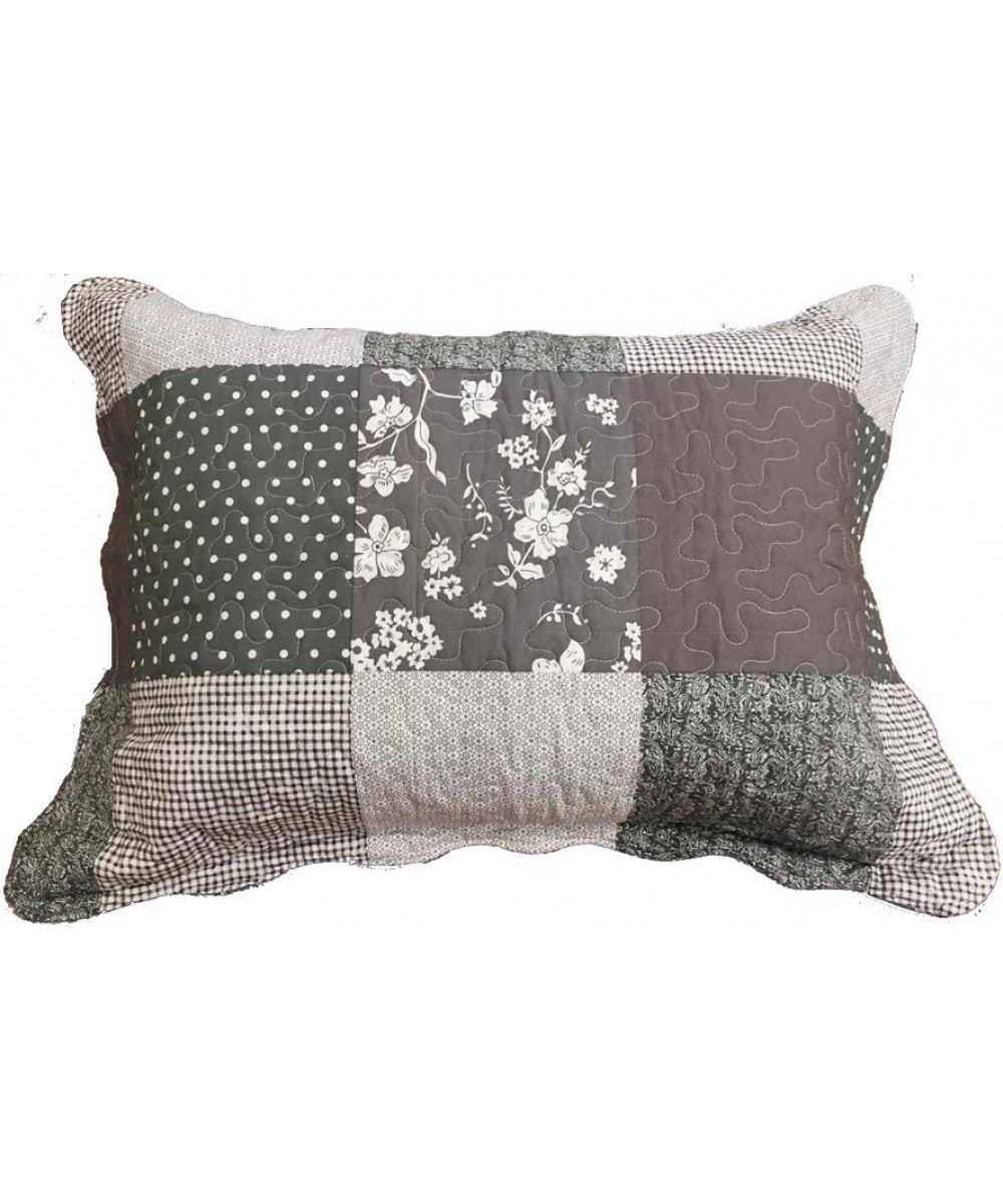 CHECK DOT GRAY MICROFIBER DOUBLE COVER SET ONLY 160X220 1 PILLOW 50X70 LINEAHOME
