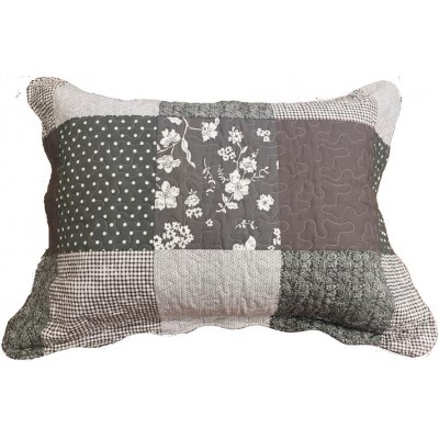 CHECK DOT GRAY MICROFIBER DOUBLE COVER SET ONLY 160X220 1 PILLOW 50X70 LINEAHOME