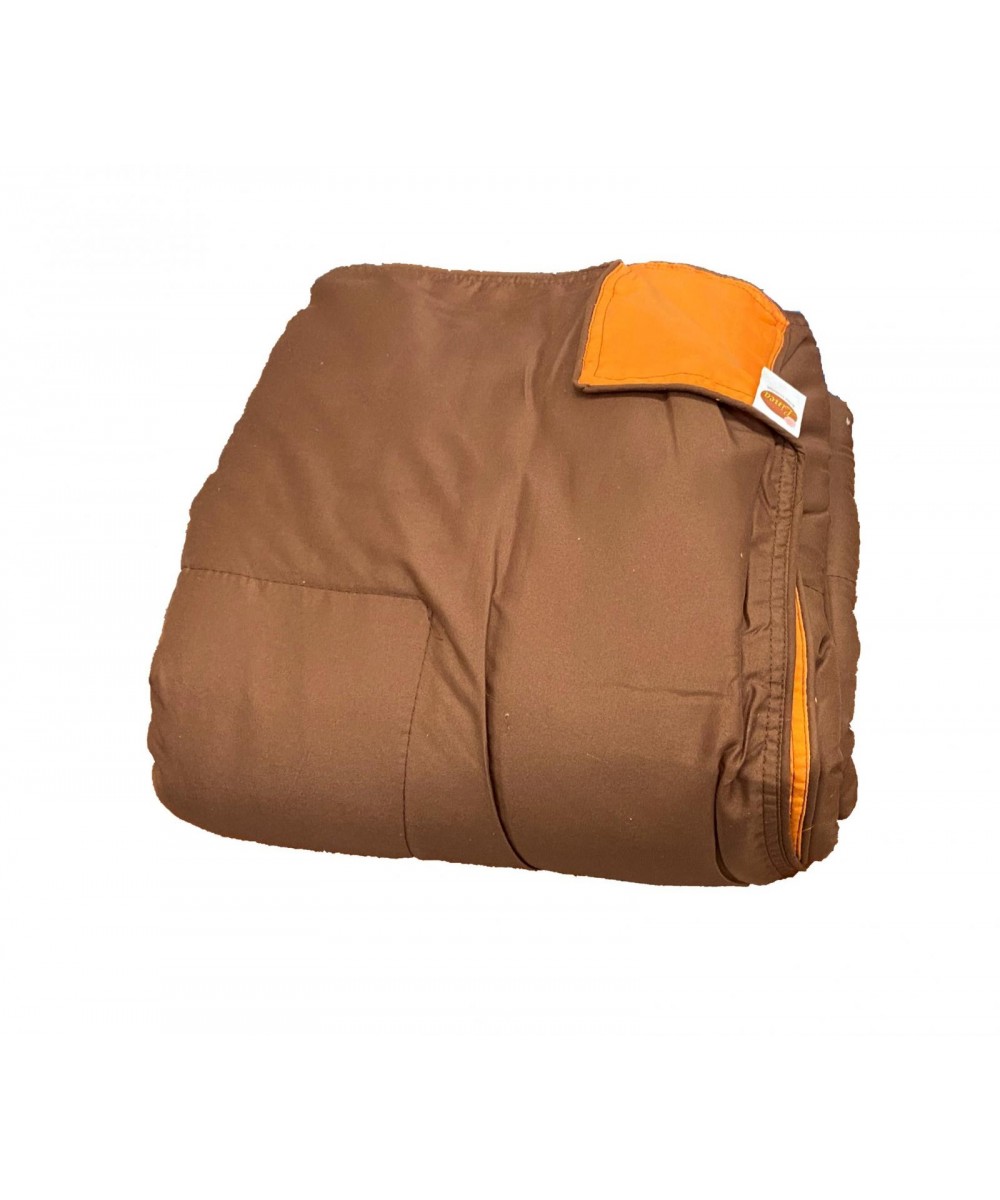 DOUBLE SIDE BLANKET MONO BROWN/ORANGE DOUBLE LINEAHOME