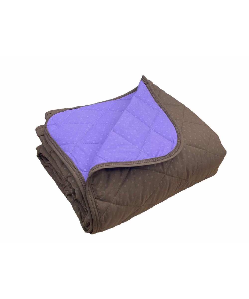 DOUBLE-SIDED BLANKET ONLY MICRO DOT BROWN/PURPLE 160X220 LINEAHOME