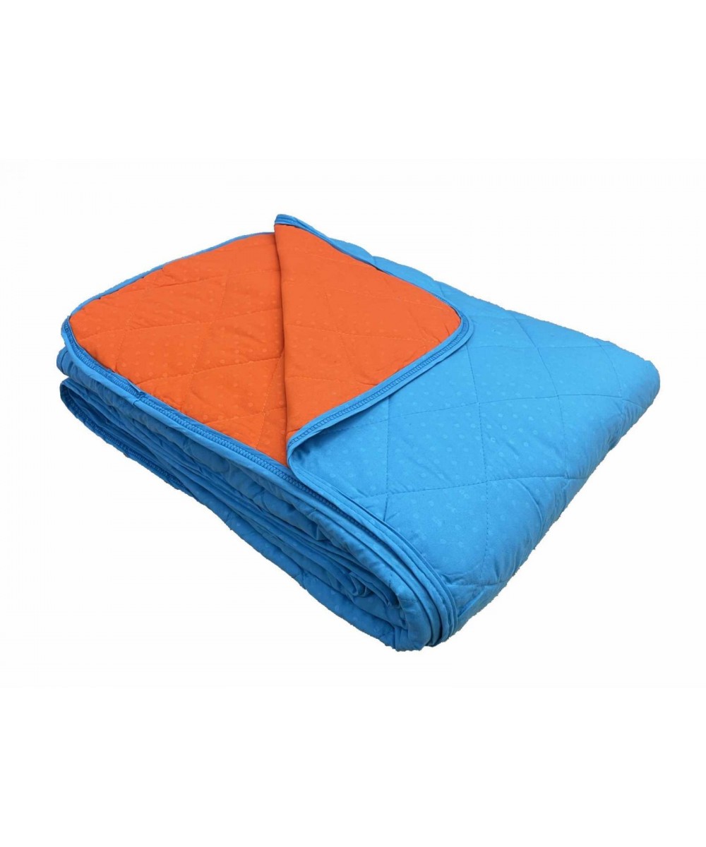 MICRO DOT TURQUOISE/ORANGE SUPER DOUBLE DOUBLE SIDE BLANKET 220X240 LINEAHOME
