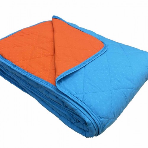 MICRO DOT TURQUOISE/ORANGE SUPER DOUBLE DOUBLE SIDE BLANKET 220X240 LINEAHOME