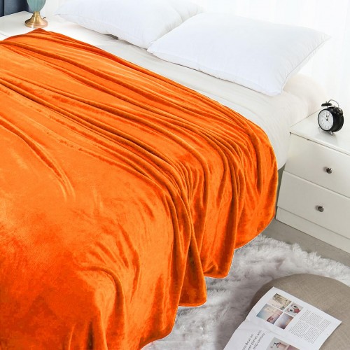 BLANKET VELOUTE ORANGE DOUBLE 200X240 LINEAHOME
