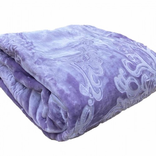 BLANKET VELOUTE EMBOSSED SUPER DOUBLE 220X240 PURPLE LINEAHOME