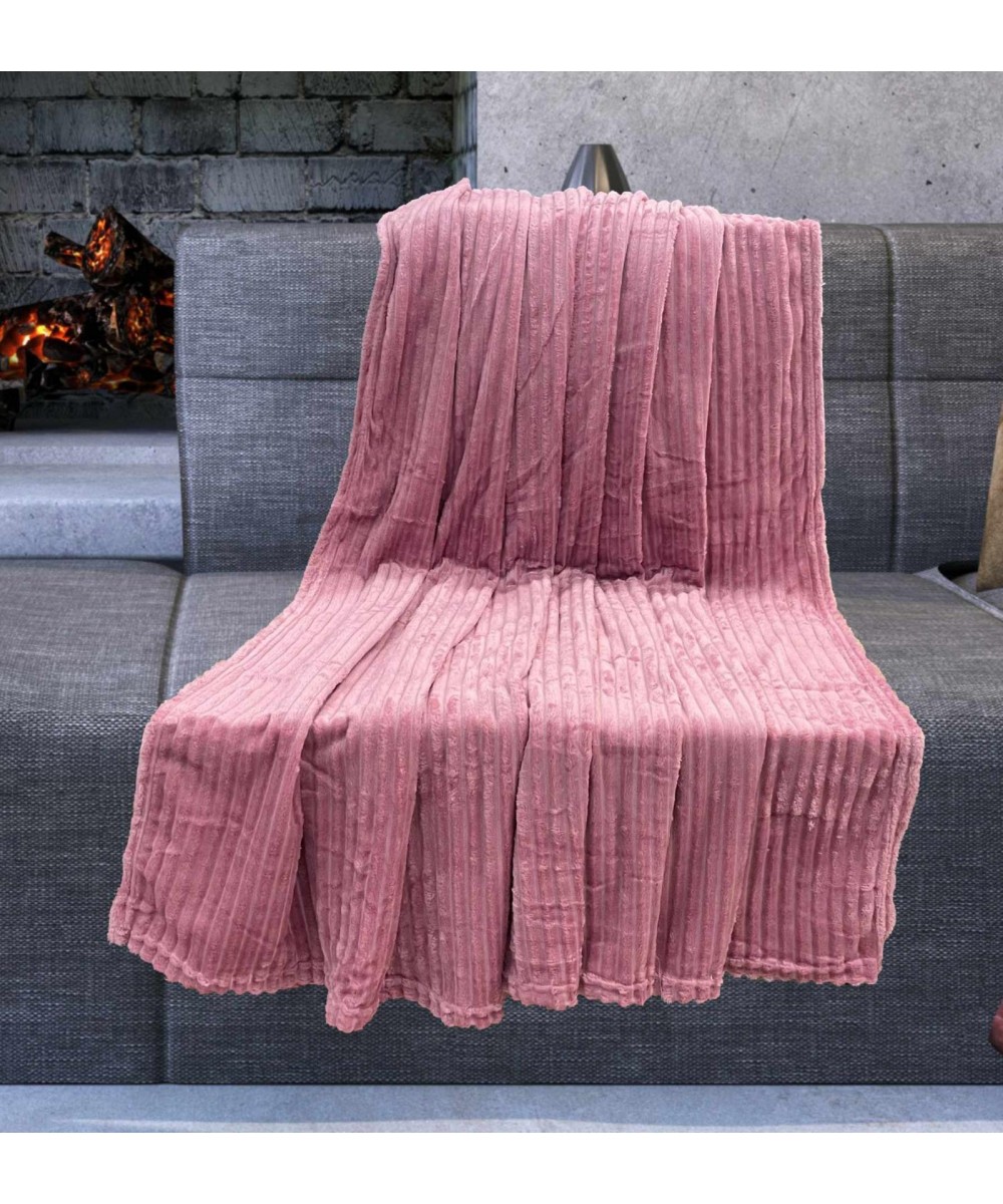 SOFA BLANKET COTTLE DUSTY PINK 150X200 LINEAHOME