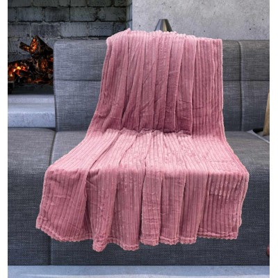 SOFA BLANKET COTTLE DUSTY PINK 150X200 LINEAHOME