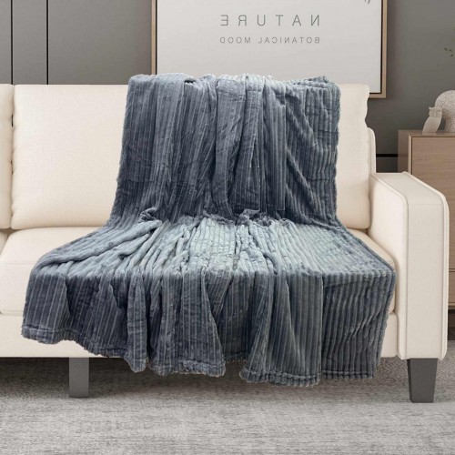 BLANKET RICHTARI COTTLE GRAY 150X200 LINEAHOME