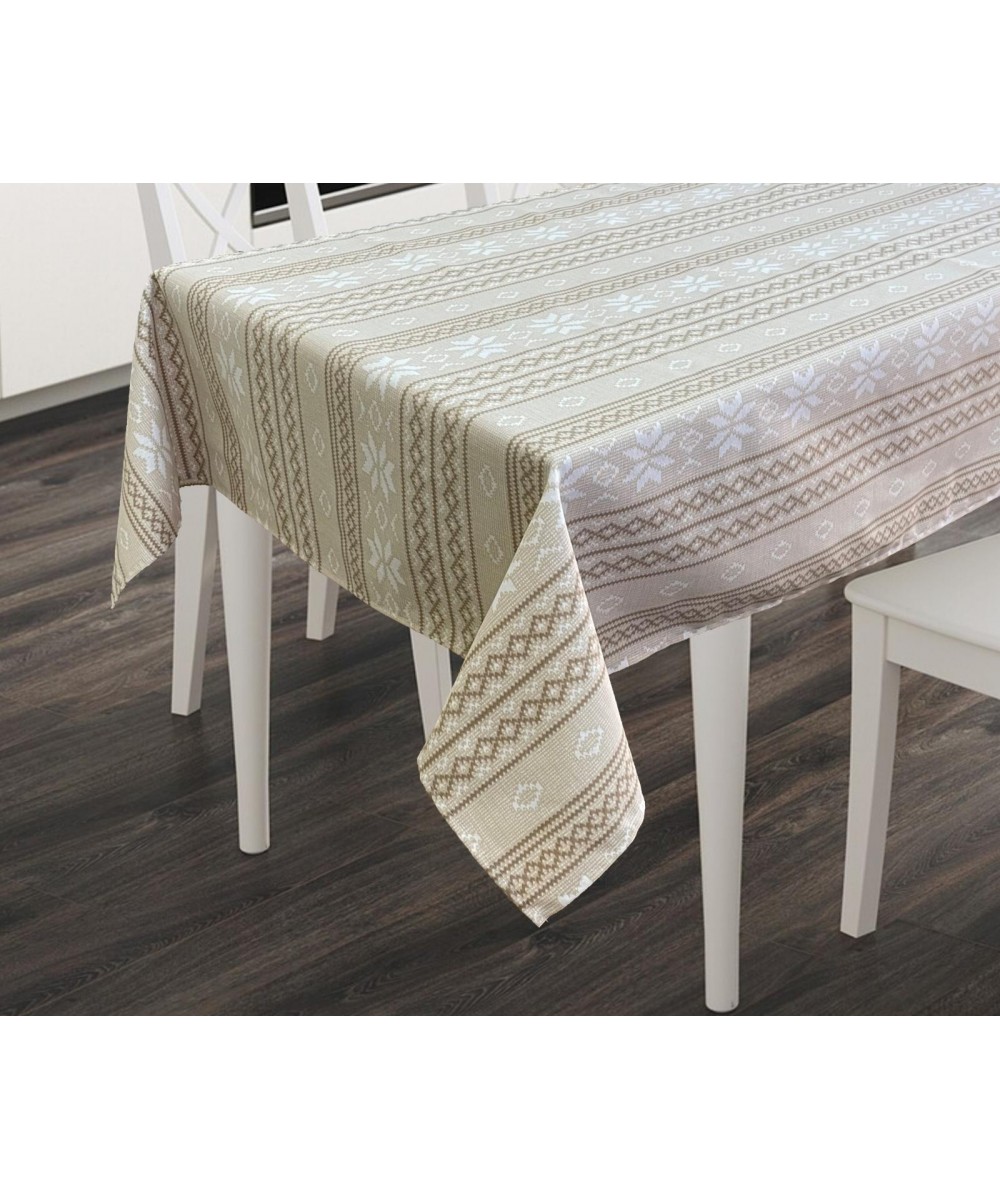 CROSS STITCH TABLECLOTH 140X140 LINEAHOME