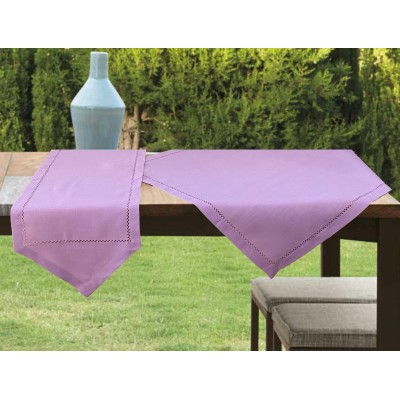 LINEN TABLECLOTH WITH AZURE HANDLE IVY 3688A PURPLE 140X140 LINEAHOME