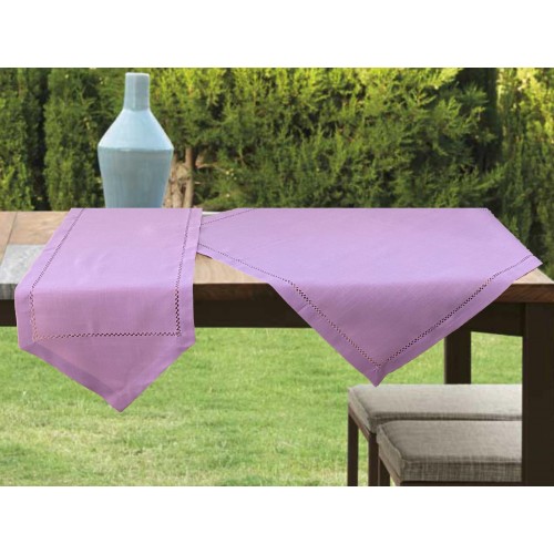 LINEN TABLECLOTH WITH AZURE HANDLE IVY 3688A PURPLE 140X140 LINEAHOME