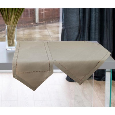 LINEN TABLECLOTH WITH AZURE HANDLE IVY 3688A GRAY 140X140 LINEAHOME