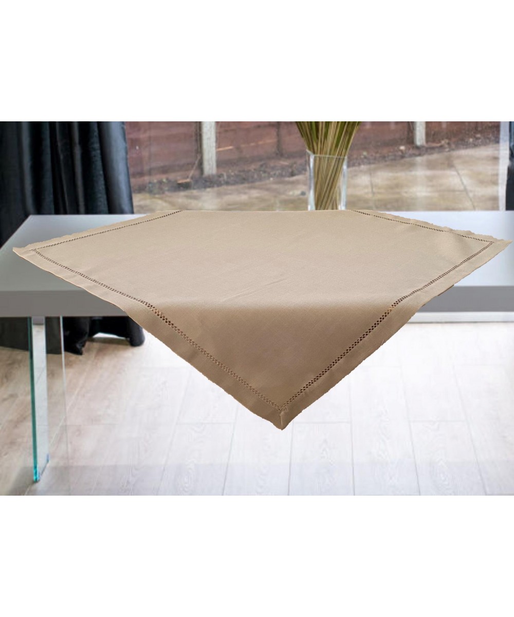 LINEN TABLECLOTH WITH AZURE HANDLE IVY 3688A MOCHA 140X180 LINEAHOME