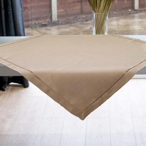 LINEN TABLECLOTH WITH AZURE HANDLE IVY 3688A MOCHA 140X180 LINEAHOME