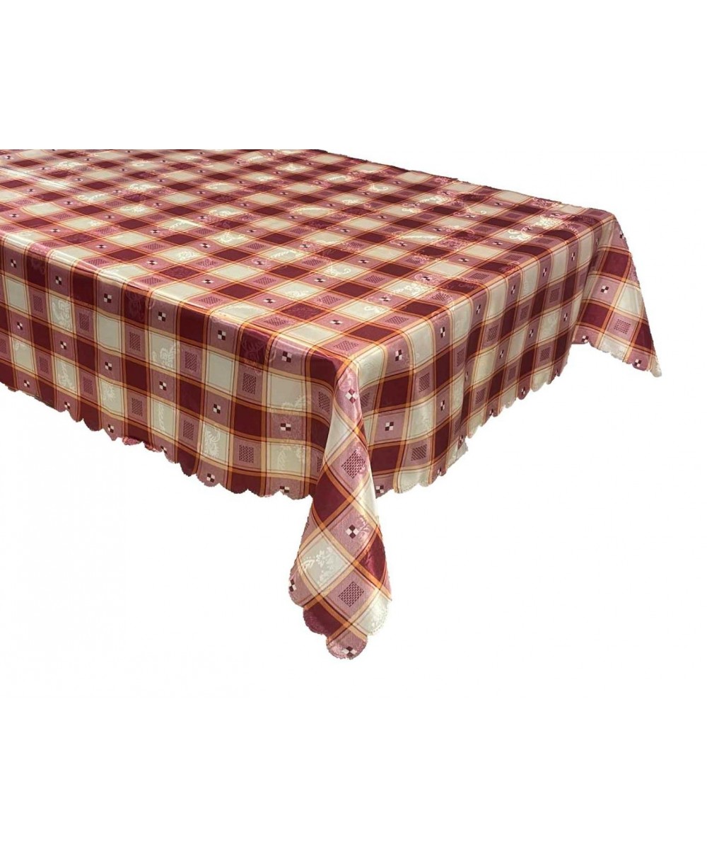 BURGUNDY TARTAN SPOTTED TABLECLOTH 160X220 LINEAHOME