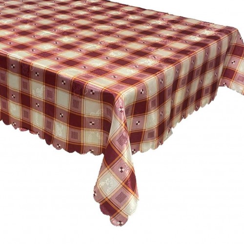 BURGUNDY TARTAN SPOTTED TABLECLOTH 160X220 LINEAHOME